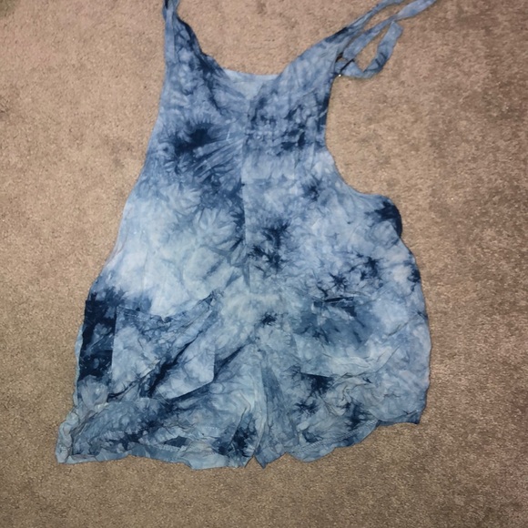 Blue Tie Dye Overall Romper Piece - Picture 4 of 4